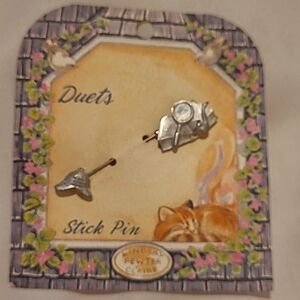 Vtg Pewter Sherlock Holmes Stick Pin